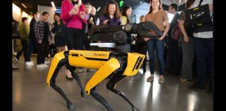 Робопес Boston Dynamics научился рисовать и сажать цветы .