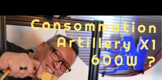 L'Artillery Sidewinder X1 consomme 600W ?
