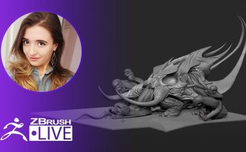 3D Model a Creepy Skull Creature Concept – Ashley A. Adams "A_Cubed" – ZBrush 2020