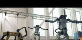 Boston Dynamics robot delivering sneakers to Pharrell Williams #BostonDynamics