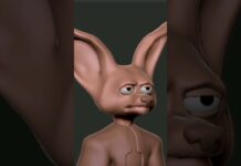 Zbrush sculpting process – a cartoon fox character in 3d #shorts #zbrush #pixologic