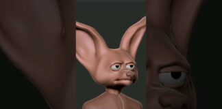 Zbrush sculpting process – a cartoon fox character in 3d #shorts #zbrush #pixologic