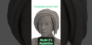 👩🏼🦳Time to give the robot some hair #zbrush