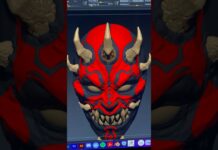 Sculpting the Darth Maul Oni Mask #zbrush #3dart