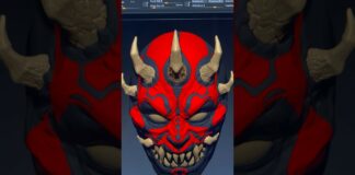 Sculpting the Darth Maul Oni Mask #zbrush #3dart