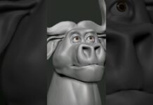 Zbrush sculpting process – chief bufallo cartoon 3D character. #shorts #zbrush #pixologic