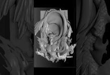 Male mermaid ear jewelry design #digitalart #art #3d #zbrush