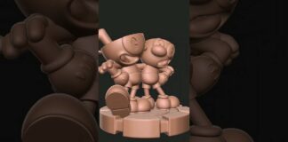 Cuphead | 3d model | #shorts #3d #cuphead #3dmodel #zbrush