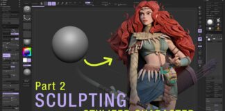 2D to 3D Sculpting Stylized Character in ZBrush | Timelapse Part 2