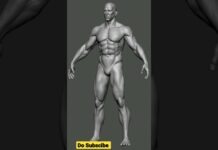 Superhero Base Mesh ✏️🖌️#ZBrush #anatomy #shorts #viralshort