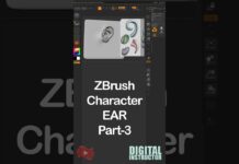 How To Sculpt The Ear In Zbrush #ear #zbrush #3dmodeling #sculpting #shorts @SergeWorks 