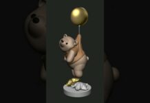 Cute bear #3d #3d #zbrush #zbrush #3dprinting #3dmodel #3dprint #3dart