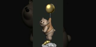Cute bear #3d #3d #zbrush #zbrush #3dprinting #3dmodel #3dprint #3dart