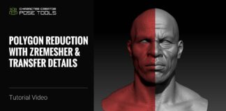 Polygon Reduction with ZRemesher & Transfer Details for CC AccuRIG | Pose Tools & Pose Link Tutorial