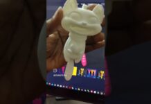 3Dprinted cat with flexi tile #cult3d #3dprint #zbrush