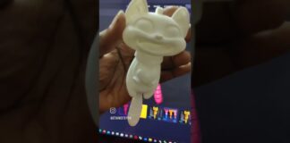 3Dprinted cat with flexi tile #cult3d #3dprint #zbrush