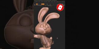 Cute Rabbit 3d model zbrush #3d #rabbit #3dprinting #zbrush #shorts