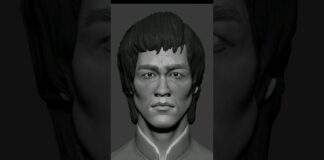 Bruce Lee ✏️🖌️ #zbrush #anatomy #shorts #brucelee