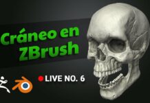 Cráneo en ZBrush No. 6 – Pintura y Render
