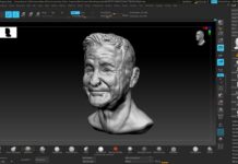 Sculpting Robin Williams on Zbrush time laps