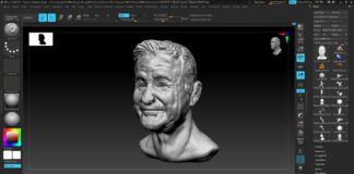 Sculpting Robin Williams on Zbrush time laps
