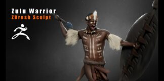 zulu character sculpt – zbrush timelapse