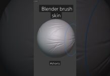Blender brush skin v.4 #3d #shortvideo #artstation #blender #blender3d #zbrush #shortd