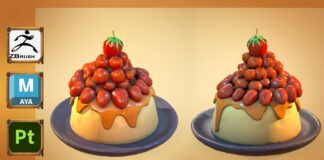 Stylized Dessert in Autodesk Maya 2024, Zbrush, and Substance Painter