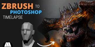 ZBrush to Photoshop Timelapse – ‘Demon’ Concept