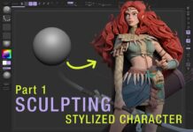 2D to 3D Sculpting Stylized Character in ZBrush | Timelapse Part 1