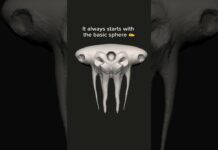 Sculpting process of sea monster in Zbrush