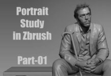 Portrait Study in ZBrush : Hugh Laurie – Part-01