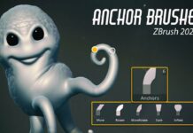Anchor Brushes – Move, Rotate, Scale, Inflate, and Twist between two anchor points in ZBrush 2023.2!