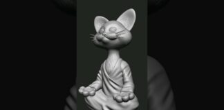 Cute Cat #3d #zbrush #3dprinting #3dmodel #3dprint #3dart
