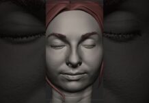 sculpt head female in zbrush #art #sculpture #zbrush #3d #anatomy