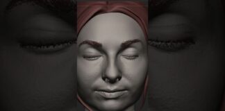 sculpt head female in zbrush #art #sculpture #zbrush #3d #anatomy