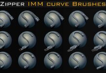 120 ZBrush Zipper IMM Curve Brushes