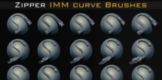 120 ZBrush Zipper IMM Curve Brushes