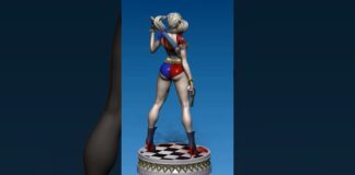 Harley Quinn for 3D printing #zbrush #3dprinting #3d #dc #dccomics #batman #joker #cartoon