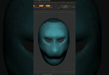 Делаем маску лиса 🦊🦊 #art #timelapse #zbrush #model #mask #fox