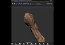 3D zbrush Arm texture {polypaint} timelapse #zbrush #sculpting #3d #arm #ai #shorts #short