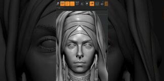 Sculpt women Head in zbrush #art #sculpture #zbrush #3d #anatomy