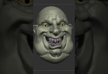 1hr20min goblin sculpt. Trying to increase my speed while sculpting. #blender #zbrush #unrealengine