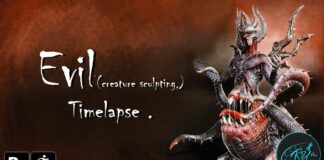 ZBRUSH TIMELAPSE _ EVIL SCULPTING ,