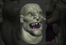 1hr30min goblin sculpt. Final piece. For more art like and subscribe. #zbrush #blender #3d