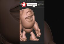 Monster 3d model zbrush #3d #3dprinting #zbrush #shorts #viral
