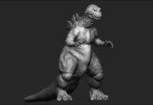 ZBrushでゴジラ2001を作る Part 7