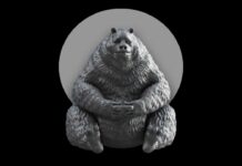 3d Fun Bear Playing game console sculpt timelapse zbrush #2