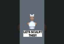 Sculpt CATLADY🐈💃(TimeLapsed) .. #shorts #nomad #zbrush #blender