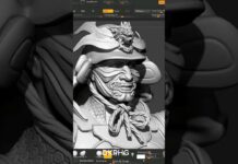 how to create samurai mask sculpting #digitalsculpting #sculpting #3d #zbrush